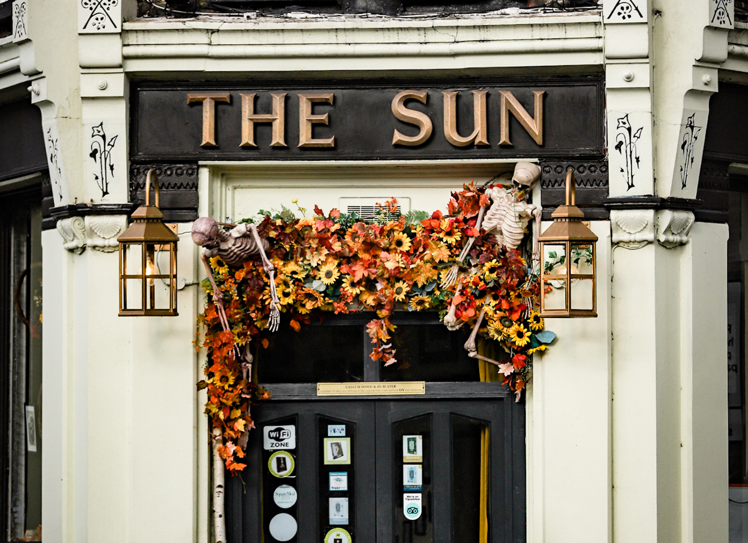 An image of the front of the sun pub